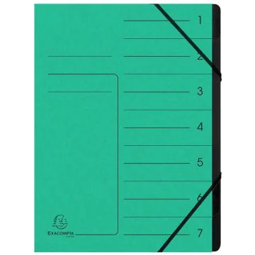 Photo Trieur 7 compartiments à élastiques - Vert EXACOMPTA Image