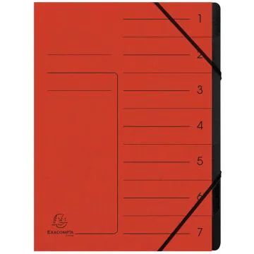 Photo Trieur 7 compartiments à élastiques - Rouge EXACOMPTA Image