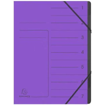 Photo Trieur 7 compartiments à élastiques - Violet EXACOMPTA Image