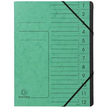 Photo Trieur 12 compartiments à élastiques - Vert EXACOMPTA Image