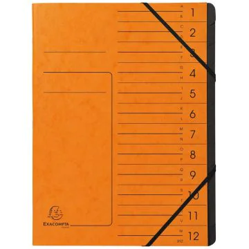 Photo Trieur 12 compartiments à élastiques - Orange EXACOMPTA Image