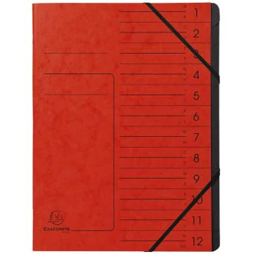 Photo Trieur 12 compartiments à élastiques - Rouge EXACOMPTA Image