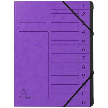 Photo Trieur 12 compartiments à élastiques - Violet EXACOMPTA Image