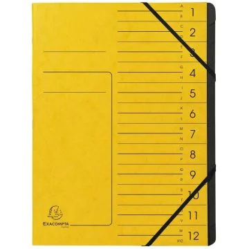 Photo Trieur 12 compartiments à élastiques - Jaune EXACOMPTA Image