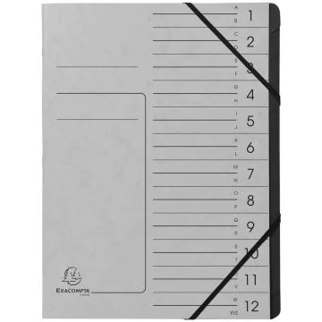 Photo Trieur 12 compartiments à élastiques - Gris EXACOMPTA Image