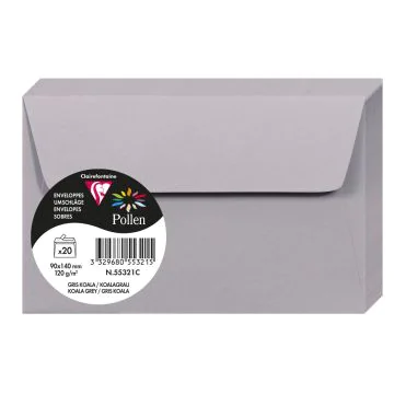 Photo Enveloppe POLLEN Gris Koala Format  90 x 140 mm 55321C