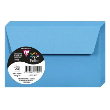 Photo Enveloppe POLLEN Bleu Turquoise Format  90 x 140 mm 5551C