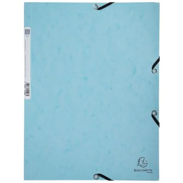 Photo Chemise à élastiques 3 rabats Carte lustrée 400g - Bleu Pastel EXACOMPTA Image