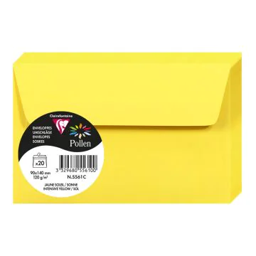 Photo Enveloppe POLLEN Jaune Soleil Format  90 x 140 mm 5561C