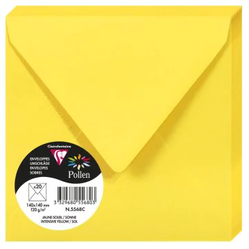 Photo Enveloppe POLLEN Jaune Soleil Format  140 x 140 mm 5568C