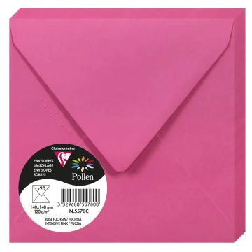 photo Enveloppe POLLEN Rose Fuchsia Format  140 x 140 mm 5578C