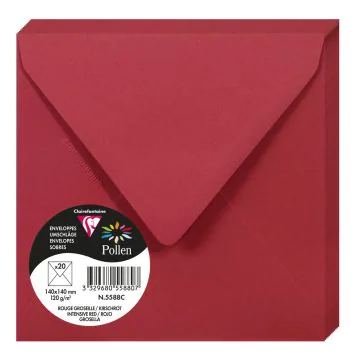 Photo Enveloppe POLLEN Rouge Groseille Format  140 x 140 mm 5588C