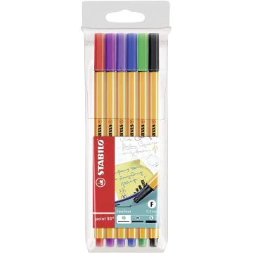 Photo STABILO : Lot de 6 stylos-feutres - Fineliner point 88 - 88/6