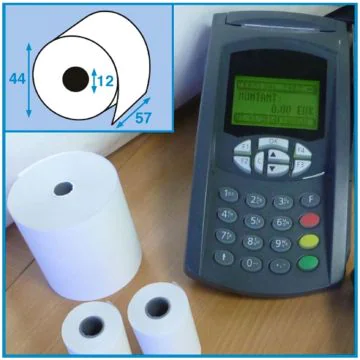 Photo Bobine thermique pour Ticket de carte bancaire - 57 x 44 x 12 mm ELVE