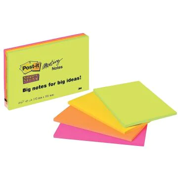 Photo Notes adhésives - 152 x 101 mm - Assortiment POST-IT Meeting Notes Super Sticky
