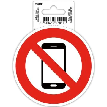 Photo Panneau adhésif - Téléphone mobile interdit - Rouge EXACOMPTA