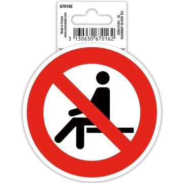 Photo Panneau adhésif - Interdit de s'assoir - Rouge EXACOMPTA