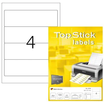 Photo Etiquettes pour dos de classeur - 192 x 61 mm - Blanc TOP STICK Image