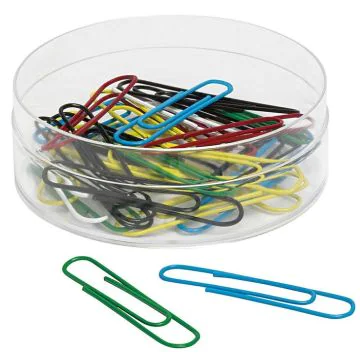 Photo 901 244599 - Boite de 25 trombones de bureau plastifiés - Assortiment couleur - 50 mm