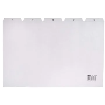 Photo Jeu de 25 Intercalaires alphabétiques en plastique - 297 x 210 mm - A4 : HAN 984