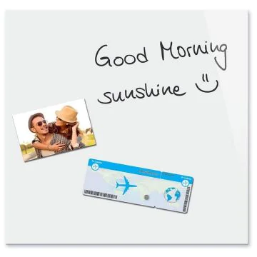 Photo Tableau magnétique en verre - 450 x 450 mm - Blanc BE BOARD