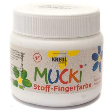 Photo KREUL : Gouache aux doigts pour textile MUCKI - 150 ml - Blanc (Peinture) image
