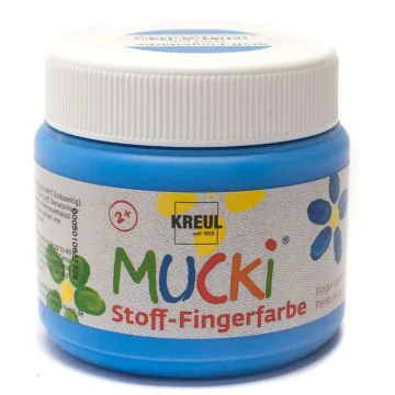 Photo KREUL : Gouache aux doigts pour textile MUCKI - 150 ml - Bleu (Peinture) image