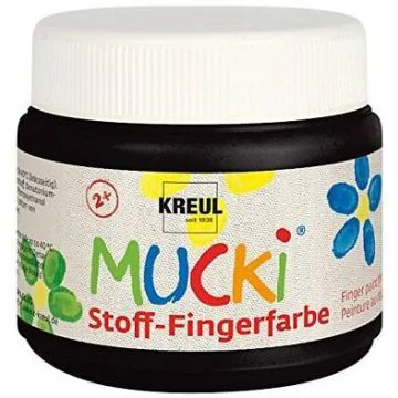 Photo KREUL : Gouache aux doigts pour textile MUCKI - 150 ml - Noir (Peinture) modèle