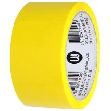 Photo Ruban adhésif en PP - 50 mm x 66 m - Jaune WONDAY