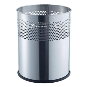 Photo Corbeille à papier en Acier inoxydable 15 litres - Argent : HELIT H2515700