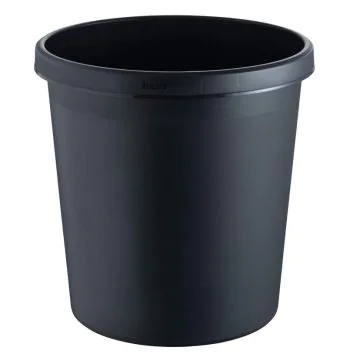 Photo Corbeille à papier 18 litres avec rebord - Noir : HELIT H6105895