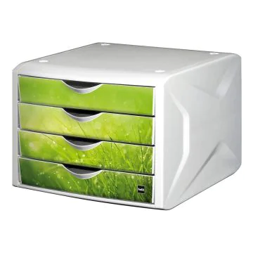 Photo Bloc de rangement - 4 tiroirs : HELIT Caméléon Blanc Springtime H6129650