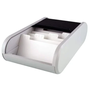 Photo Boite pour 300 cartes de visite Linear ouverte - Noir/Gris clair : HELIT H6218098