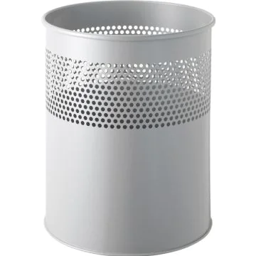 Photo Corbeille à papier en acier 15 litres - Argent : HELIT H2515799