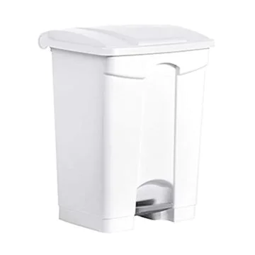 Photo Poubelle à pédale avec couvercle - 70 litres - Blanc : HELIT H2402205