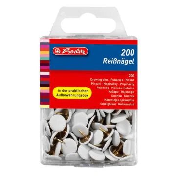Photo Boite de 200 punaises - Blanc : HERLITZ  8770158