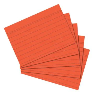 Photo Lot de 100 fiches Bristol lignées - 105 x 148 mm - Orange : HERLITZ 10901189 