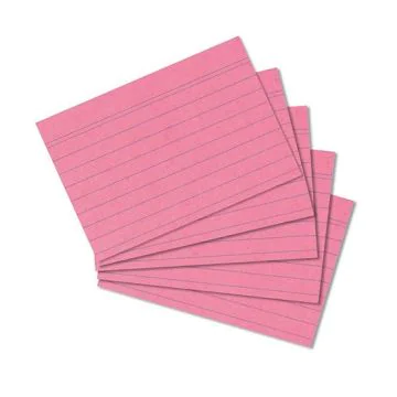 Photo Lot de 100 fiches Bristol lignées - 52 x 74 mm - Rose : HERLITZ  10836278