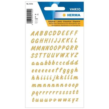 Photo HERMA 4152 : Etiquettes à lettres autocollantes - Or / transparent - 8,0 mm