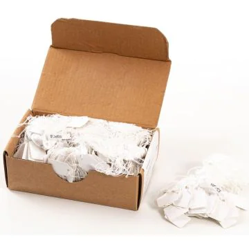 Photo HERMA 6933 : Lot de 1000 étiquettes à trou et ficelle blanche - 18 x 28 mm 