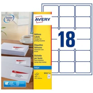 Photo Étiquettes - 63,5 x 46,6 mm - Jet d'encre - Blanc AVERY