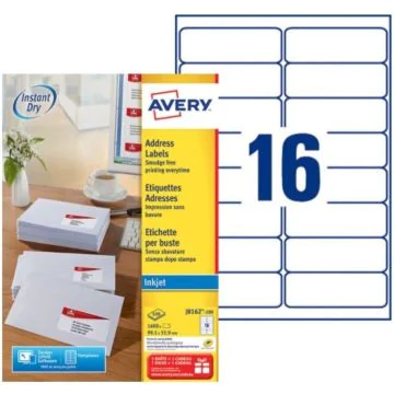 Photo Étiquettes - 99,1 x 33,9 mm - Jet d'encre - Blanc AVERY