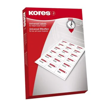 Photo Étiquettes adhésives blanches - 105 x 37 mm : KORES L10537