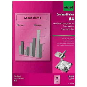Film transparent pour imprimante Laser A4 SIGEL Lot de 50
