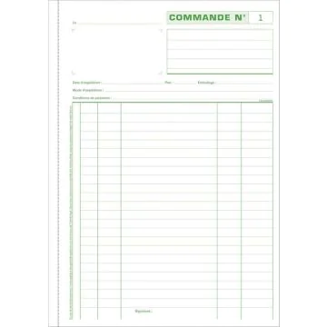 Bon de COMMANDE - Carnet autocopiant Dupli A4 : EXACOMPTA 13108E