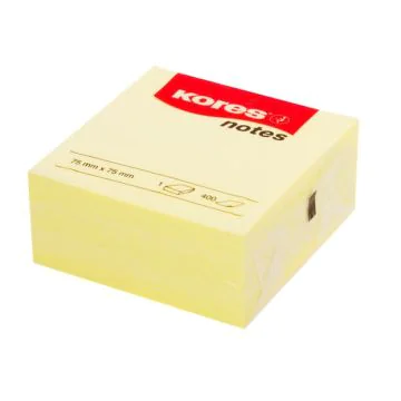 Image KORES Blocs de notes adhésives  Jaune - 75 x 75 mm N46075