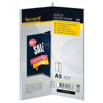 Photo Chevalet de table à 3 faces - A5 SECURIT Acrylic