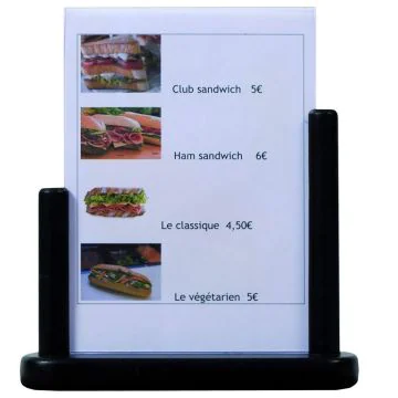 Photo Présentoir de Table A4 Noir : SECURIT Table