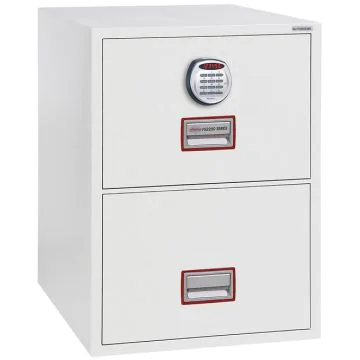 Photo Armoire ignifugée pour Dossiers suspendus 2 tiroirs - Anti-feu 1 H 30 - Serrure électronique PHOENIX FIRE FILE FS2252E