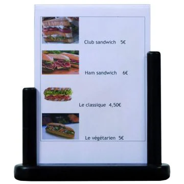 Photo Présentoir de Table - A5 - Support Noir : SECURIT Table